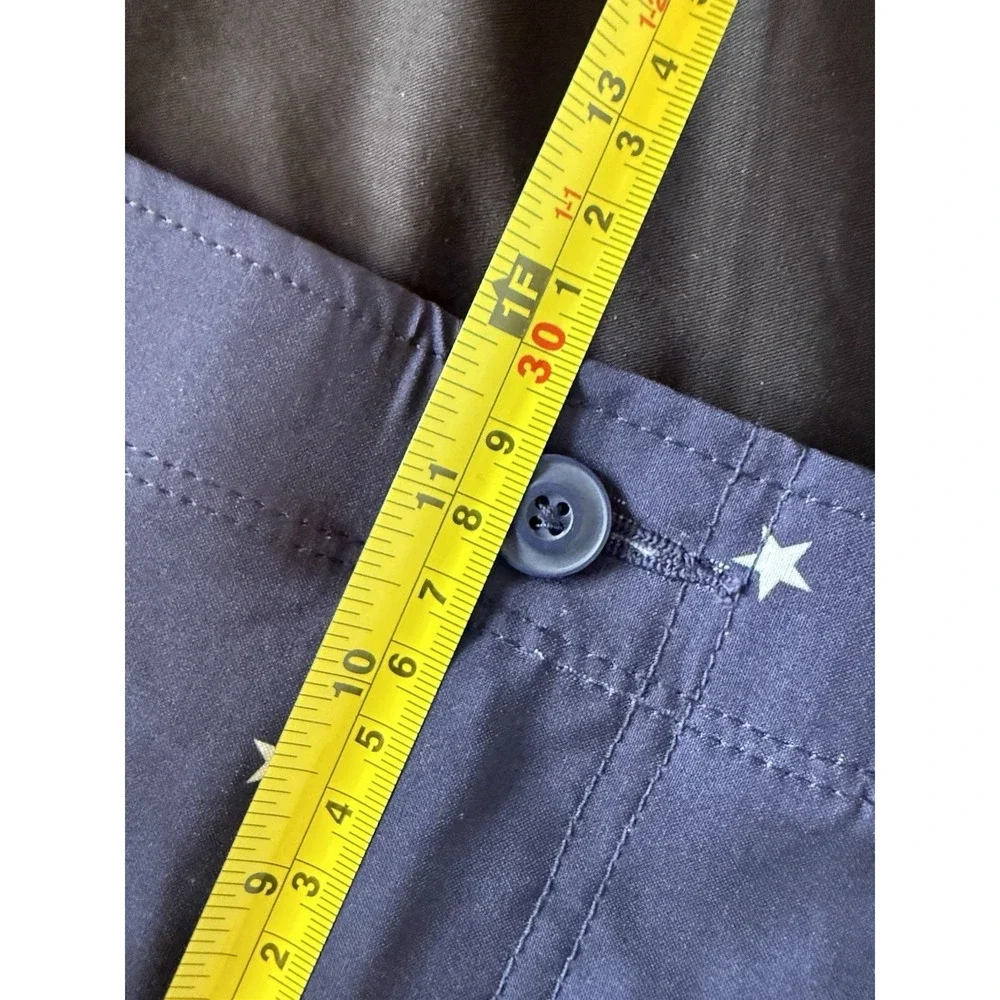 Golf America Men's Golf Shorts Size 34 Blue Star Print Flat Performance NWT